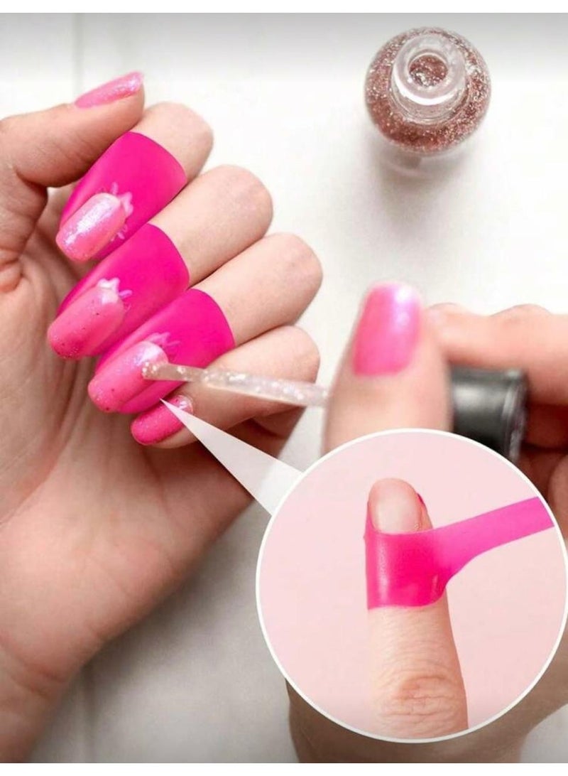50 Pieces Pink U-Shaped Nail Polish Protectors - Odorless Rubber Nail Shields for Mess-Free Manicures, Painting & Printing - Flexible Cuticle Caps for Nail Art, Crafts & Professional Applications - Image 2